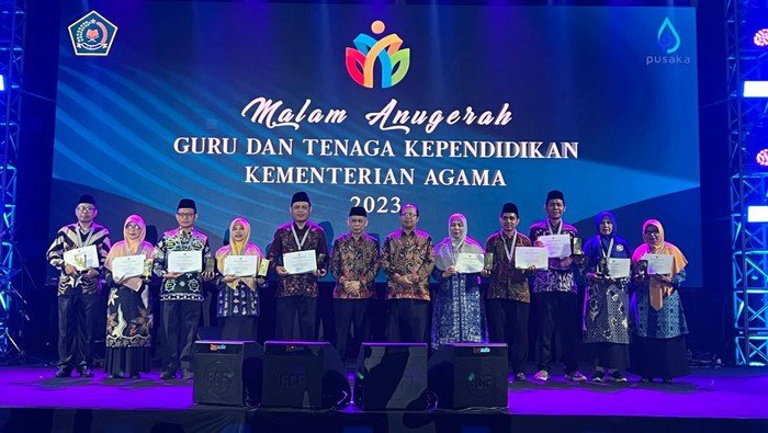 10 Guru Agama Islam raih penghargaan Anugerah Guru Pendidikan Agama Islam (PAI) Berprestasi dan Berdedikasi di HGN 2023. Foto: Dok Kemenag