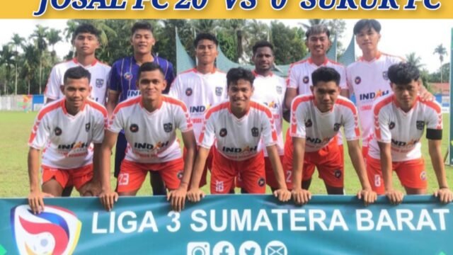 Josal FC Piaman Klub Liga 3 Sumbar bantai Sukur FC 20 - 0, kamis 14/12/2023. Foto Yusman