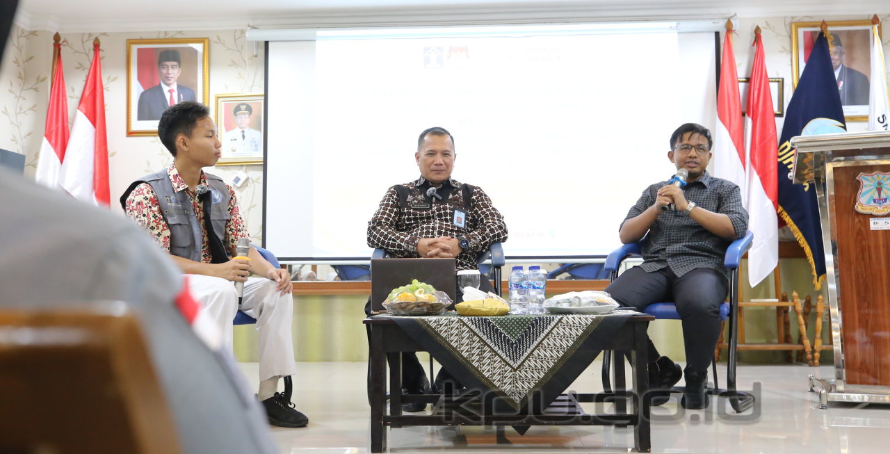 kegiatan Diseminasi Hak Asasi Manusia Bagi Pelajar/Pemilih Pemula bersama Komunitas Pemuda Pelajar Pecinta HAM (Koppeta HAM) Wilayah DKI Jakarta, di SMA Negeri 68 Jakarta, Selasa (23/1/2024)